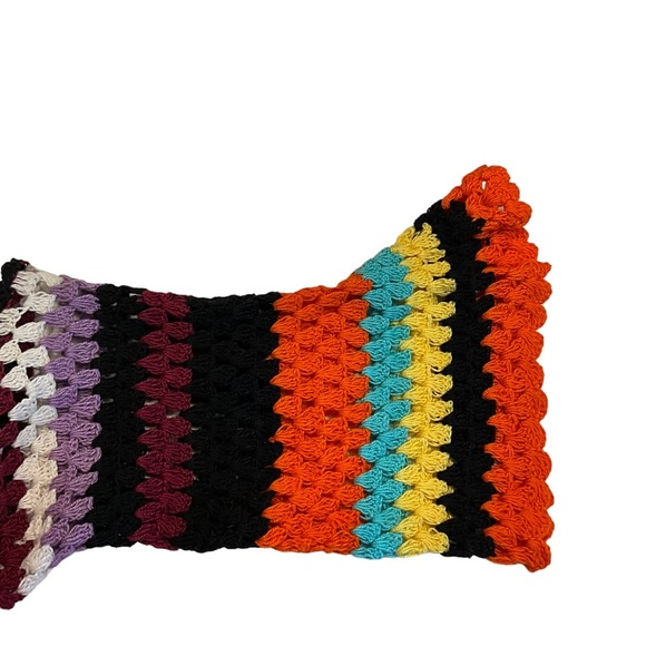 Alix Pinho | NWOT Hastanking Retro Crochet Mini Dress in Multicolor Size M - Picture 8 of 10